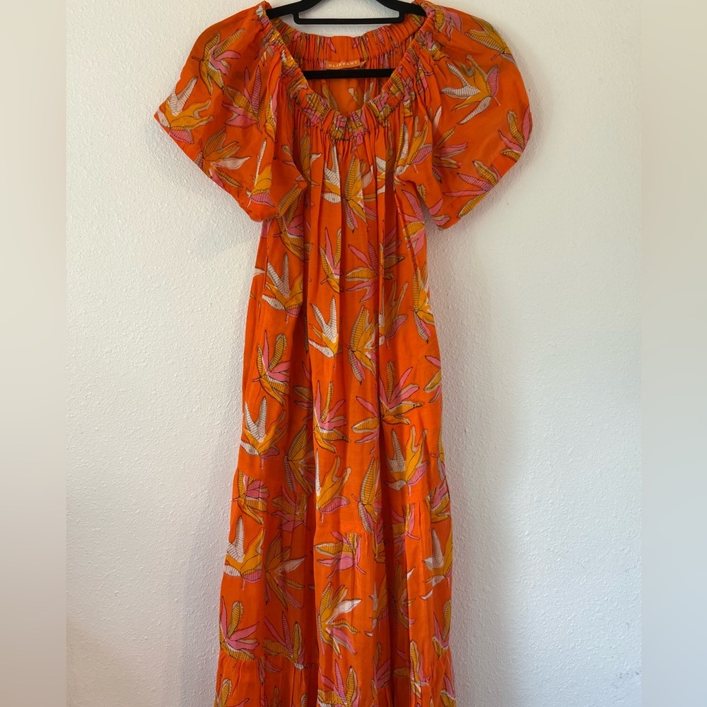 Oliphant Falling Leaves Maxi Dress Medium